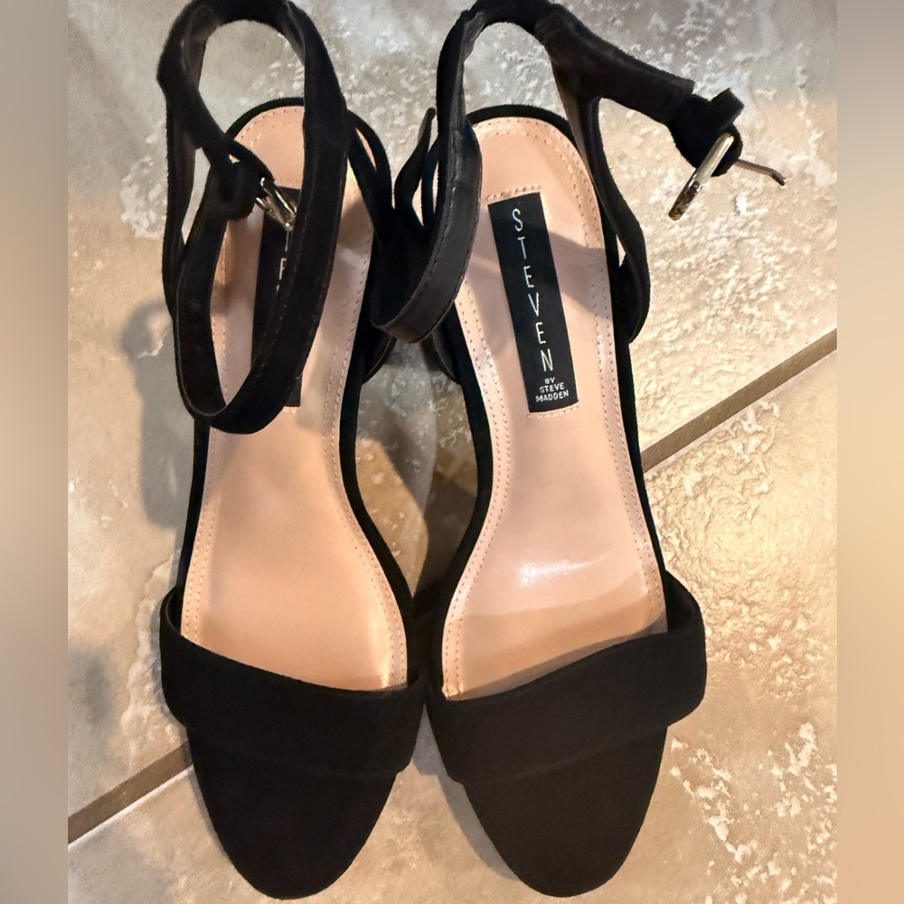 Steve Madden Black Strappy Heels